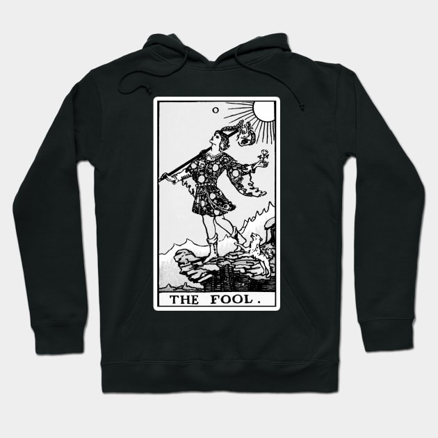 0. The Fool Tarot Card | Black and White Hoodie by wildtribe